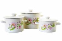 Кастрюля эмалированная 2,0 л "822 Цветочная вуаль (молочный)" ➜ Оптом и в розницу ✅ актуальная цена -Интернет магазин ✅ Фортуна ✅