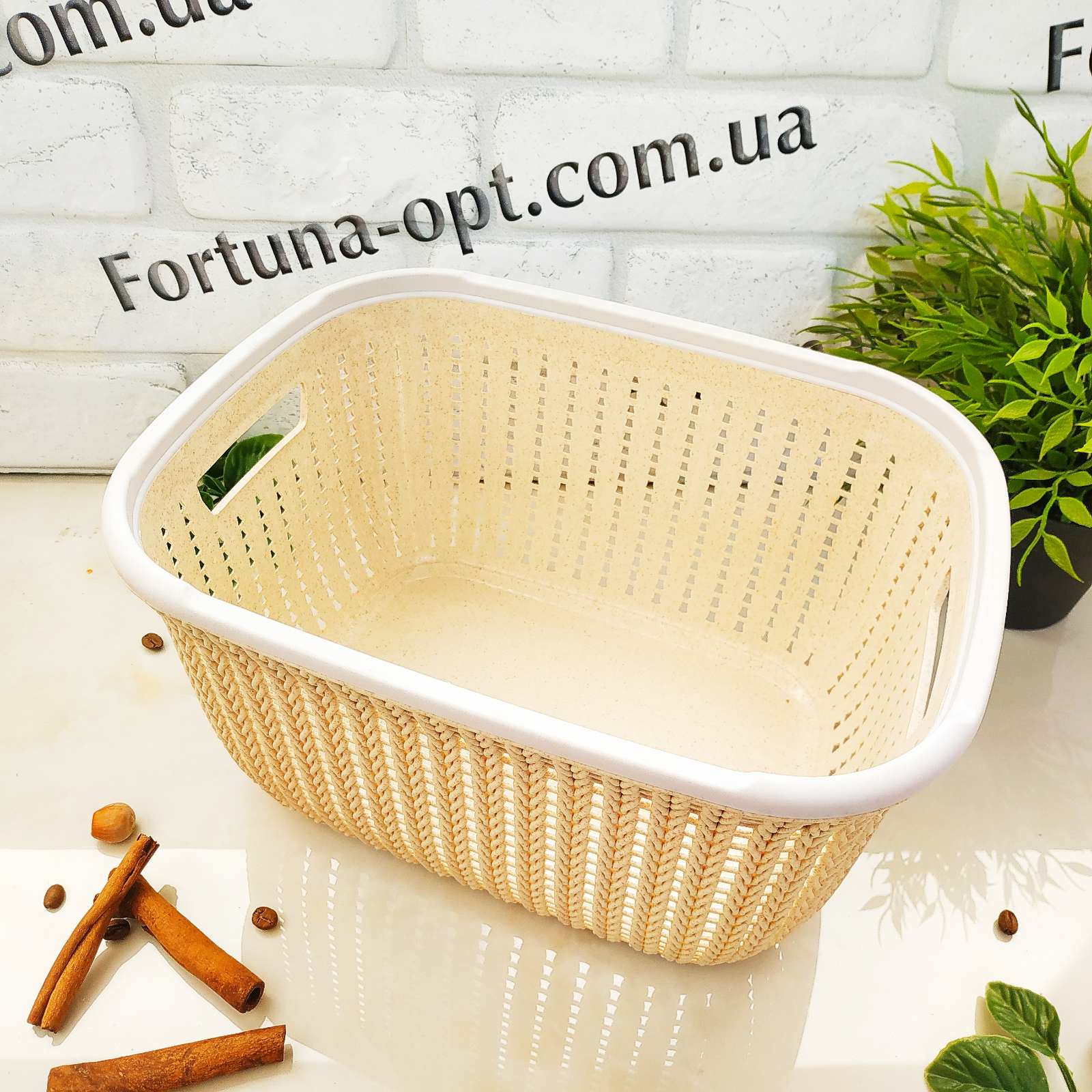 Корзина-плетенка для белья 30*23*16 см - 85478 ✅ базовая цена $3.07 ✔ Опт ✔ Скидки ✔ Заходите! - Интернет-магазин ✅ Фортуна-опт ✅