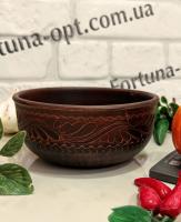  Миска красная глина 1 л резная 7781 ✅ базовая цена 53.04 грн. ✔ Опт ✔ Акции ✔ Заходите! - Интернет-магазин Fortuna-opt.com.ua.