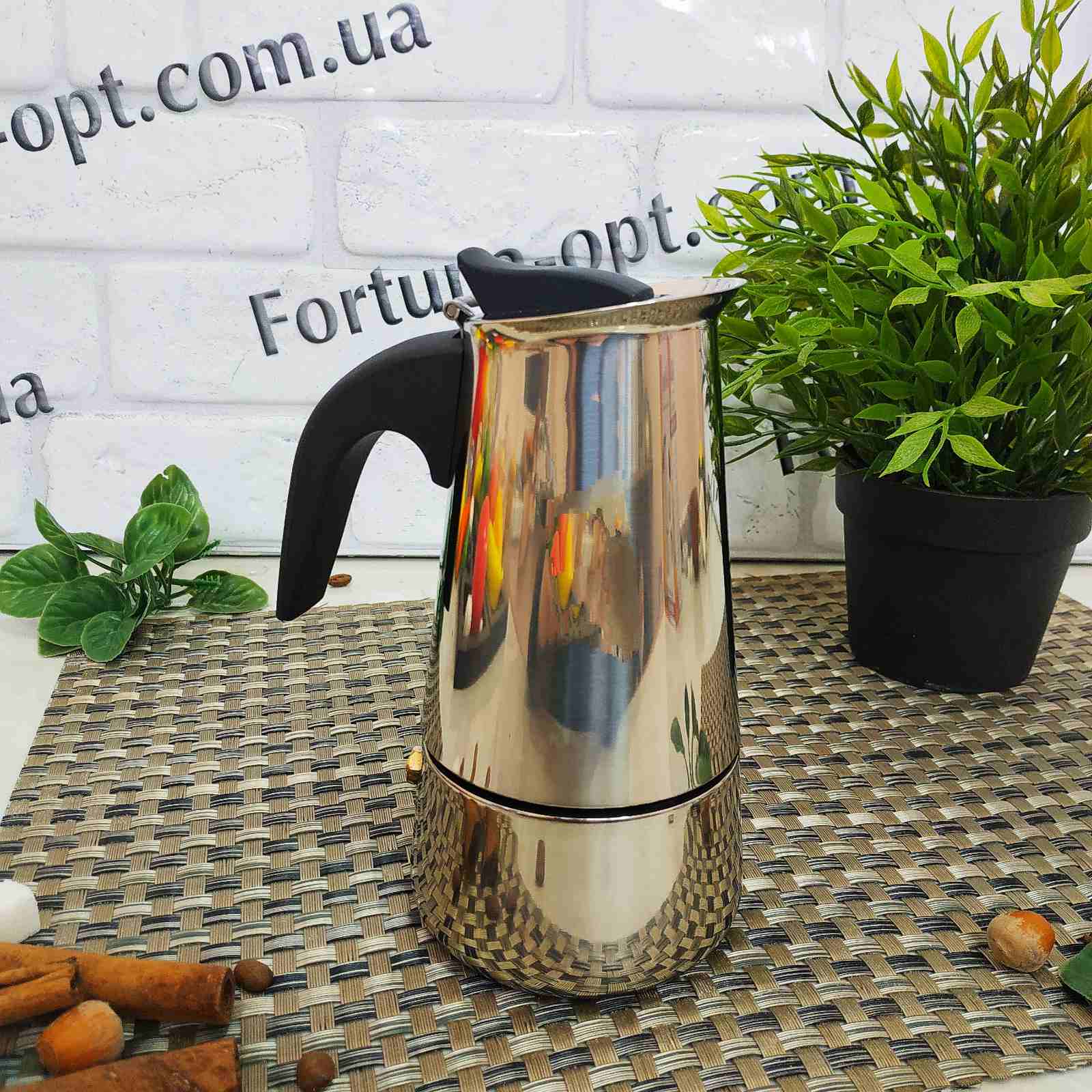 Кофеварка гейзерная нержавеющая на 4 чашки A-Plus - 2087 ✅ базовая цена $7.15 ✔ Опт ✔ Скидки ✔ Заходите! - Интернет-магазин ✅ Фортуна-опт ✅