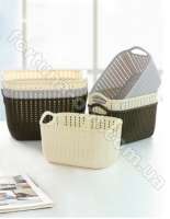 Корзинка плетенка с ручками пластик 22.5*16*12 см - Stenson - 85526 ✅ базовая цена $1.22 ✔ Опт ✔ Акции ✔ Заходите! - Интернет-магазин Fortuna-opt.com.ua.