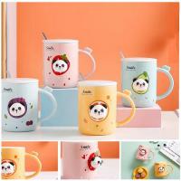 Чашка керамическая с крышкой и ложкой 400 мл Панда Stenson - 00522  ✅ базовая цена $4.90 ✔ Опт ✔ Акции ✔ Заходите! - Интернет-магазин Fortuna-opt.com.ua.