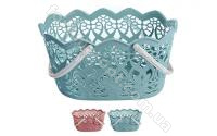 Корзина-переноска ажурная с ручками 30*18,5*16,5 см - Stenson - 84728 ✅ базовая цена $1.69 ✔ Опт ✔ Акции ✔ Заходите! - Интернет-магазин Fortuna-opt.com.ua.