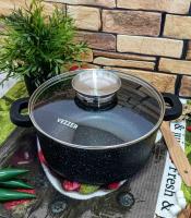 Казан 4.5л Vezzer круглый темный гранит 8006 ✅ базовая цена 713.54 грн. ✔ Опт ✔ Акции ✔ Заходите! - Интернет-магазин Fortuna-opt.com.ua.