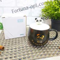 Чашка керамическая с крышкой "Black Panda" 400 мл - 0-309 ✅ базовая цена $4.90 ✔ Опт ✔ Акции ✔ Заходите! - Интернет-магазин Fortuna-opt.com.ua.