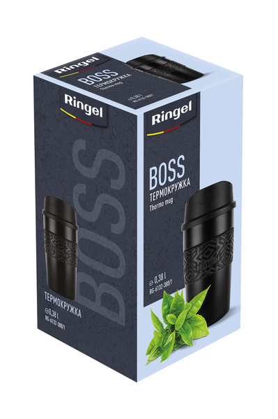 Термокружка 380 мл "RINGEL BOSS" черная 6132-380/1 ➜ фото ➜ розн цена 272.28 грн. - Интернет-магазин ✅ Fortuna-opt.com.ua. ✅