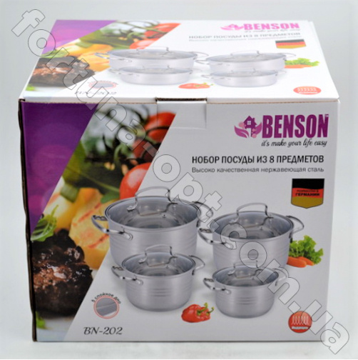 Набор кастрюль Benson BN - 202➜ Опт и розница ✅ актуальная цена -Интернет магазин ✅ Фортуна ✅