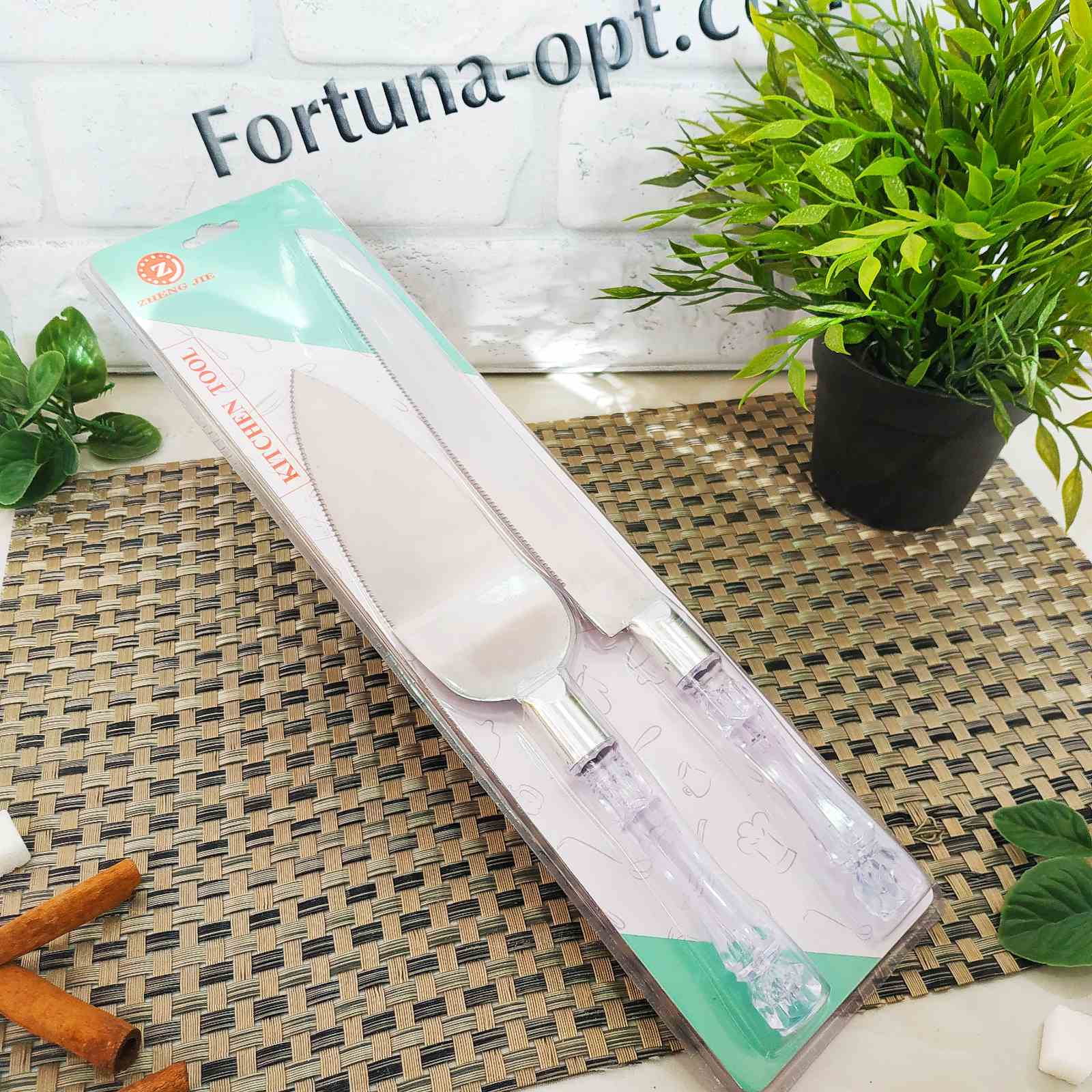 Набор для торта 2 шт. лопатка + нож 1754 ✅ базовая цена 92.79 грн. ✔ Опт ✔ Скидки ✔ Заходите! - Интернет-магазин ✅ Фортуна-опт ✅