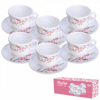 Чайный набор стеклокерамика 12 предметов Японская вишня SNT - 30055 ➜ Оптом и в розницу ✅ актуальная цена - Интернет магазин ✅ Фортуна ✅