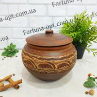 Макитра с крышкой красная глина 3 л - 2975 ➜ Оптом и в розницу ✅ актуальная цена - Интернет магазин ✅ Фортуна ✅