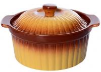 Кастрюля для запекания керамика Ethno Organic 1,3 л Stenson - 236777 ➜ Оптом и в розницу ✅ актуальная цена -Интернет магазин ✅ Фортуна ✅