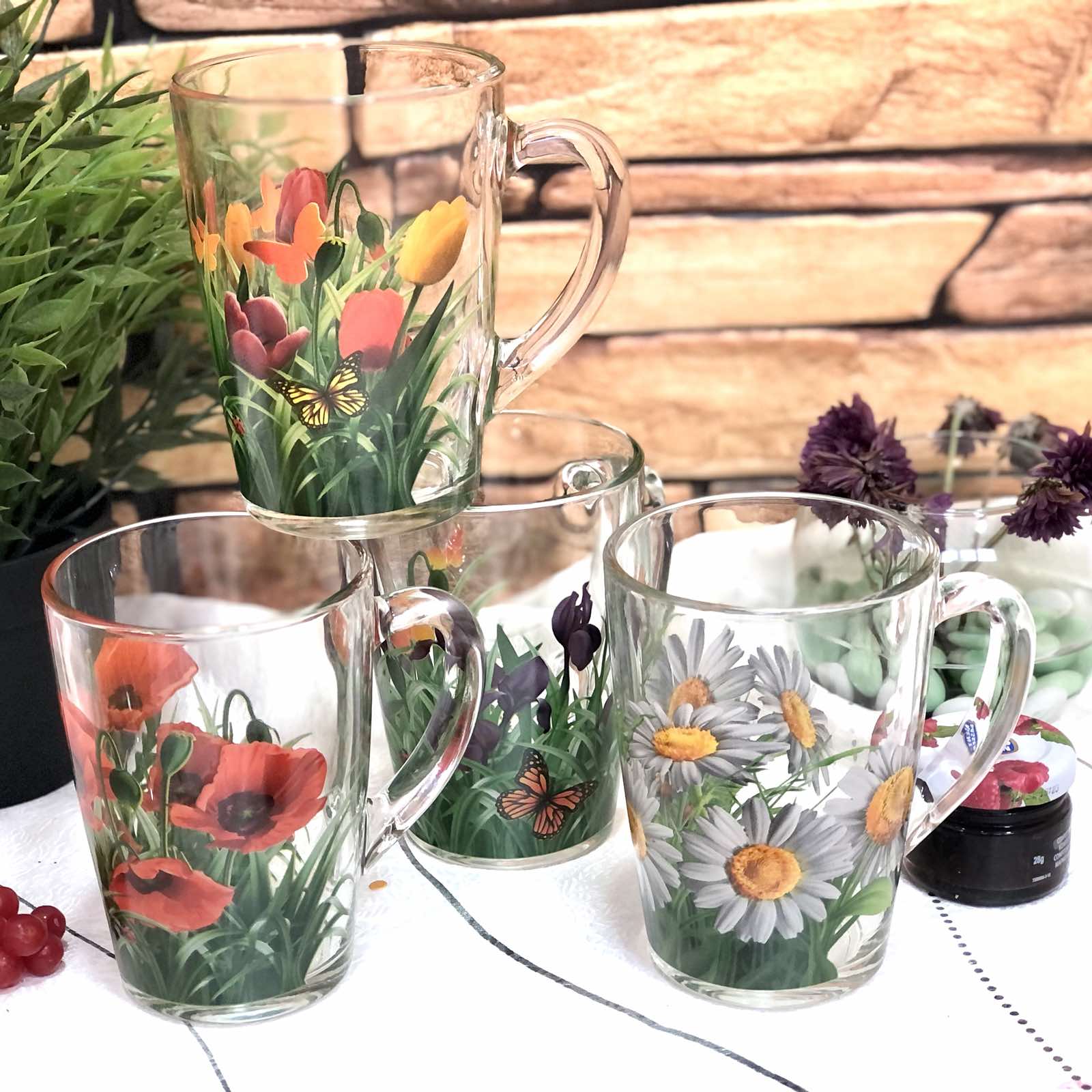 Чашка стекло 300 мл Капучино цветы 8139 ✅ базовая цена 35.52 грн. ✔ Опт ✔ Скидки ✔ Заходите! - Интернет-магазин ✅ Фортуна-опт ✅