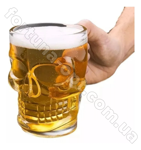 Пивной бокал Череп 500 мл - 6157 ✅ базовая цена 49.40 грн. ✔ Опт ✔ Скидки ✔ Заходите! - Интернет-магазин ✅ Фортуна-опт ✅