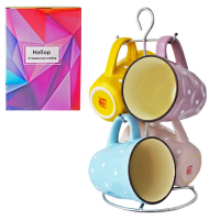 Набор чайный 4 пр 350 мл на стойке Адель-Грани  021-04-07 ➜ Оптом и в розницу ✅ актуальная цена - Интернет магазин ✅ Фортуна ✅