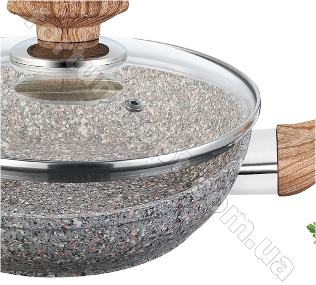 Сковорода с крышкой с гранитным покрытием Benson BN - 538 - 24 см ✅ базовая цена $13.32 ✔ Опт ✔ Скидки ✔ Заходите! - Интернет-магазин ✅ Фортуна-опт ✅