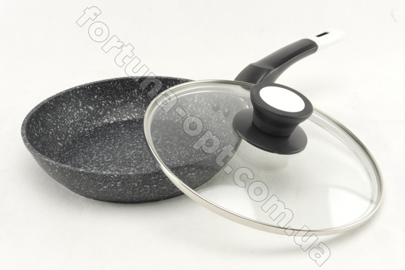 Сковорода 24 см с крышкой, гранитное покрытие A-Plus - 1481 ✅ базовая цена $10.44 ✔ Опт ✔ Скидки ✔ Заходите! - Интернет-магазин ✅ Фортуна-опт ✅