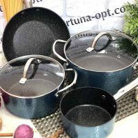 Набор посуды c мраморным покрытием A-Plus - 3015 ✅ базовая цена $43.26 ✔ Опт ✔ Акции ✔ Заходите! - Интернет-магазин Fortuna-opt.com.ua.