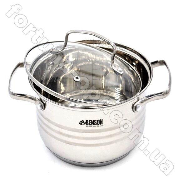 Набор кастрюль из нержавеющей стали Benson BN - 203➜ Опт и розница ✅ актуальная цена -Интернет магазин ✅ Фортуна ✅
