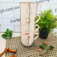 Набор чайный 4 пр 350 мл на стойке Cat Story  021-04-06✅базовая цена 349.93 грн.✔Опт✔Акции✔Заходите! - Интернет-магазин Fortuna-opt.com.ua.