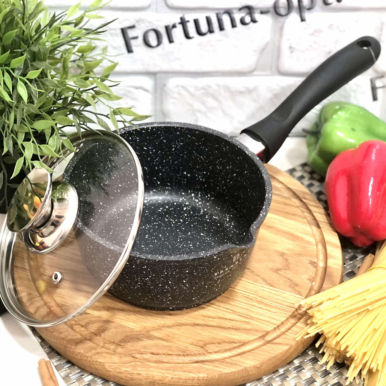 Ковш с крышкой мрамор Edenberg EB - 8044 - 1,3л/16см ✅ базовая цена $12.99 ✔ Опт ✔ Скидки ✔ Заходите! - Интернет-магазин ✅ Фортуна-опт ✅