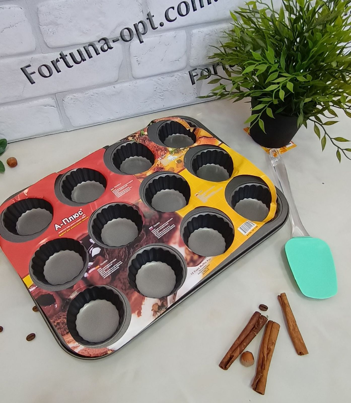 Форма для выпечки кексов с антипригарным покрытием A-Plus - 1128  ✅ базовая цена $4.20 ✔ Опт ✔ Скидки ✔ Заходите! - Интернет-магазин ✅ Фортуна-опт ✅