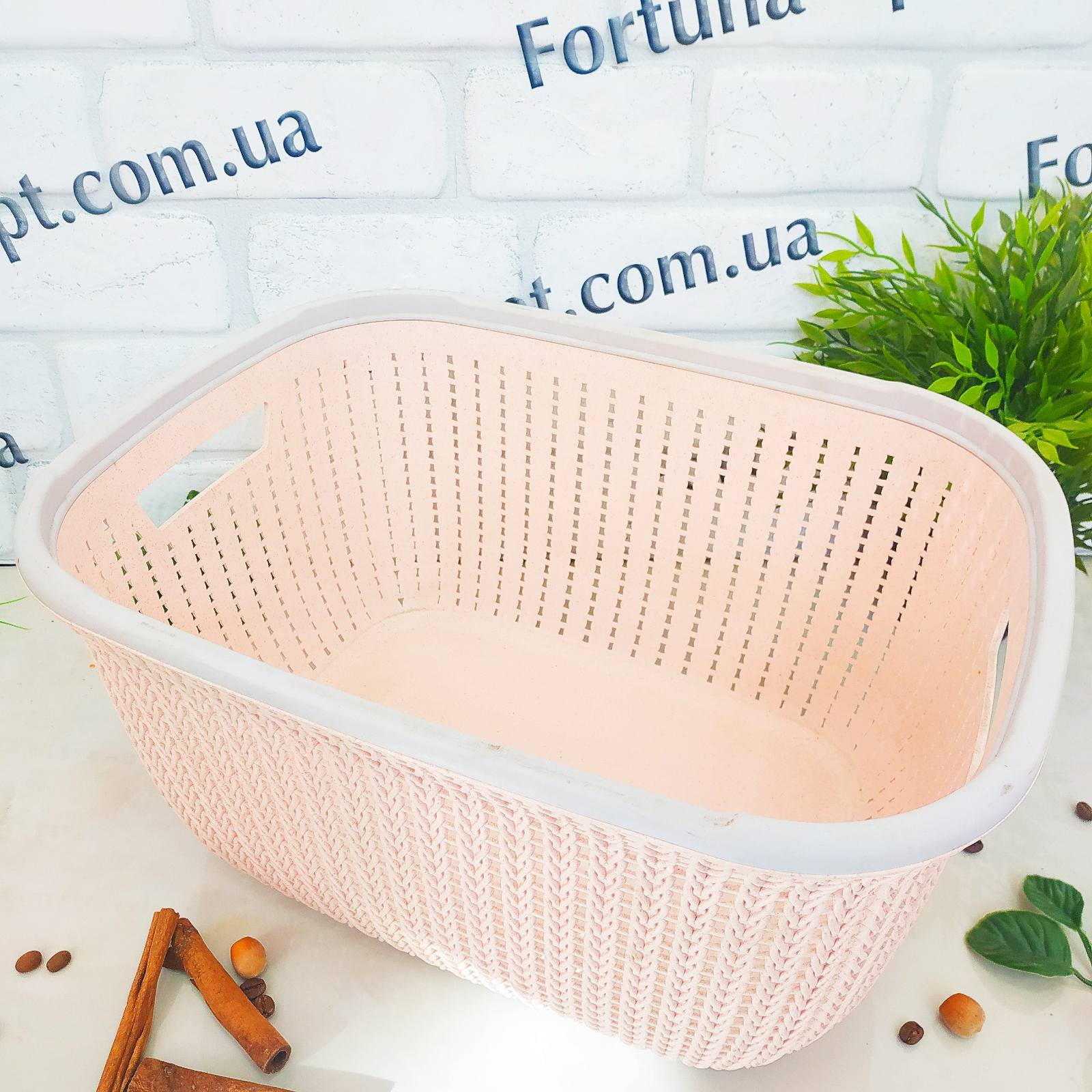 Корзина-плетенка с ручками пластик 32*27*19 см - Stenson - 85477 ✅ базовая цена $4.85 ✔ Опт ✔ Скидки ✔ Заходите! - Интернет-магазин ✅ Фортуна-опт ✅