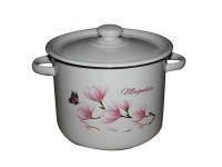 Кастрюля эмалированная 5,5л 1617/2 Магнолия белая ➜ Оптом и в розницу ✅ актуальная цена -Интернет магазин ✅ Фортуна ✅