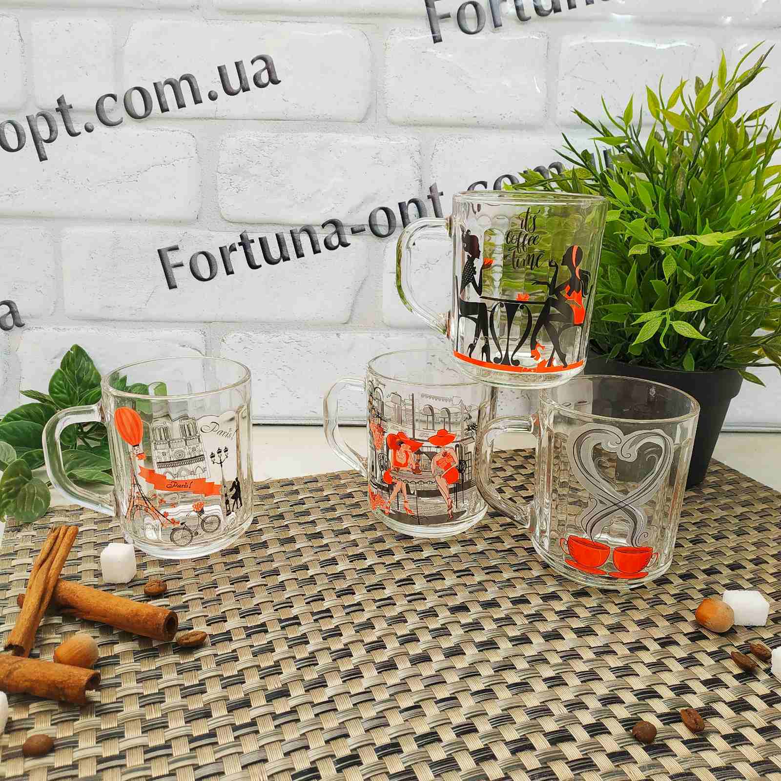 Кружка стекло Coffee Time 200 мл - 8107  ✅ базовая цена 35.52 грн. ✔ Опт ✔ Скидки ✔ Заходите! - Интернет-магазин ✅ Фортуна-опт ✅