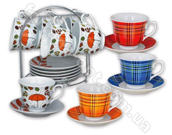 Сервиз чайный на стойке Микс Elina EL - 2141 ➜ Оптом и в розницу ✅ актуальная цена - Интернет магазин ✅ Фортуна ✅