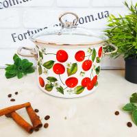 Кастрюля эмалированная 3,0 л 83112 Черешня ➜ Оптом и в розницу ✅ актуальная цена -Интернет магазин ✅ Фортуна ✅