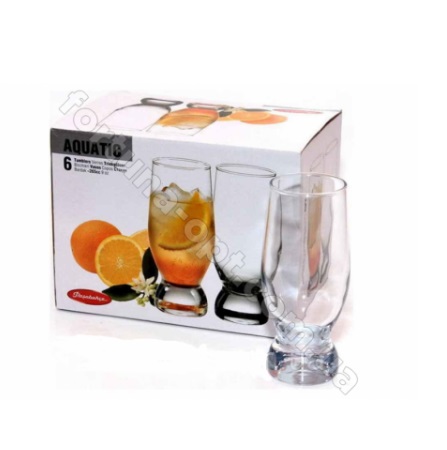 Набор высоких стаканов Pasabahce "Акватик" 250 мл 6 шт - 42978 ✅ базовая цена 189.68 грн. ✔ Опт ✔ Скидки ✔ Заходите! - Интернет-магазин ✅ Фортуна-опт ✅