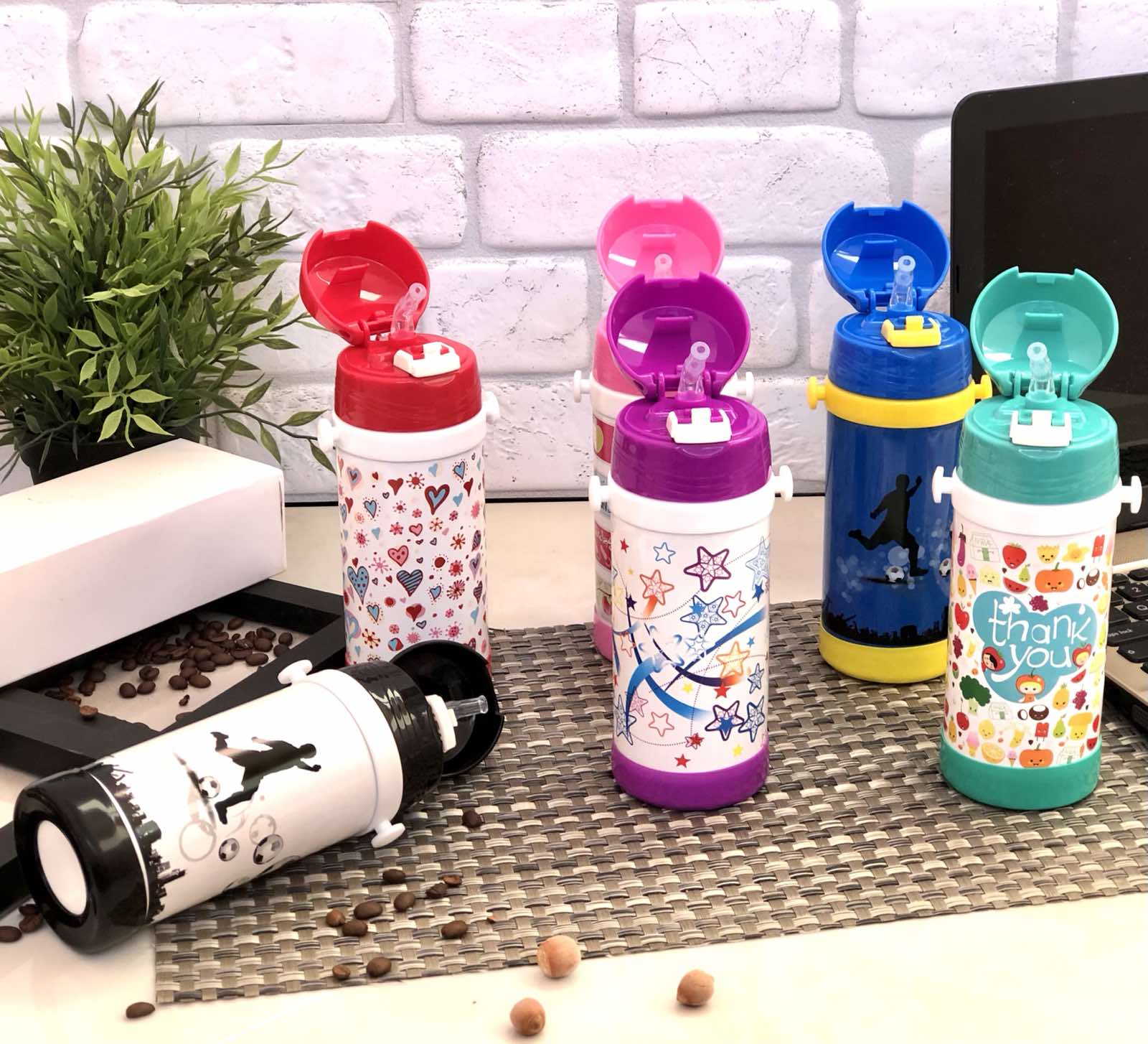 Термос детский с трубочкой и ремешком A-Plus - 1776 - 320 мл ➜ фото ➜р озн цена $4.98 -Интернет-магазин ✅ Fortuna-opt.com.ua. ✅