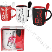 Чашка с ложкой керамика 360 мл Аромат кофе 2168-11 ✅ базовая цена 52.79 грн. ✔ Опт ✔ Акции ✔ Заходите! - Интернет-магазин Fortuna-opt.com.ua.