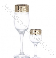 Набор бокалов для шампанского и рюмок Греческий узор - 12 пр - 03-160/164 ➜ Оптом и в розницу ✅ актуальная цена -Интернет магазин ✅  Фортуна ✅