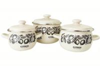 Набор эмалированный "928" Цитрусовая молочная 1.5 л /2.5 л / 3.5 л  ✅ базовая цена 981.97 грн. ✔ Опт ✔ Акции ✔ Заходите! - Интернет-магазин Fortuna-opt.com.ua.