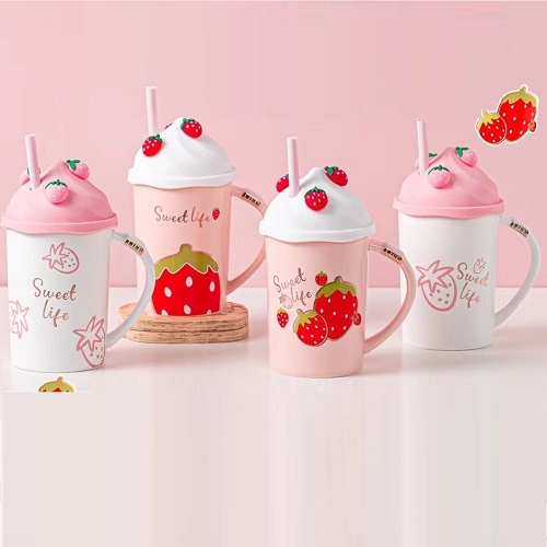 Чашка с силиконовой крышкой и трубочкой 400 мл Sweet life Stenson - 00518 ✅ базовая цена $6.57 ✔ Опт ✔ Скидки ✔ Заходите! - Интернет-магазин ✅ Фортуна-опт ✅