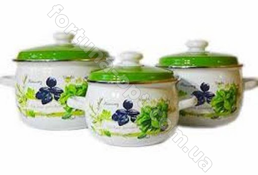 Набор кастрюль 926 Зелень фреш ➜ Оптом и в розницу ✅ актуальная цена -Интернет магазин ✅ Фортуна ✅