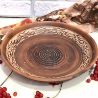 Блюдо-тарелка под жаркое d-30 см (красная глина) - 8788 ➜ Оптом и в розницу ✅ актуальная цена - Интернет магазин ✅ Фортуна ✅