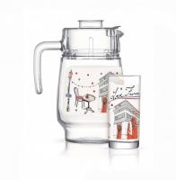 Кувшин + 6 стаканов набор 7 предметов LOVE FRANCE RED Luminarc - 5670 ➜ Оптом и в розницу ✅ актуальная цена - Интернет магазин ✅ Фортуна ✅ 