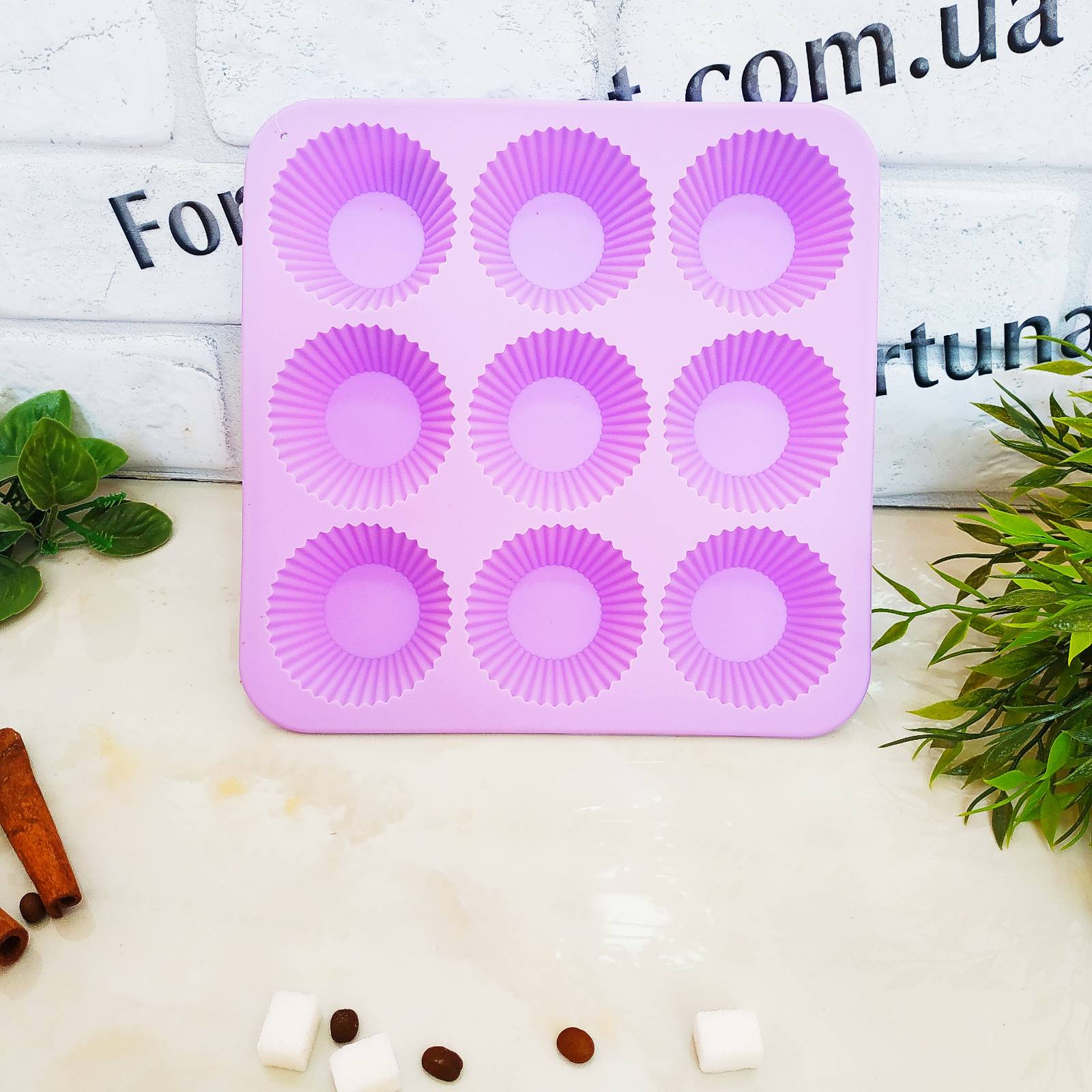 Форма силиконовая для выпечки кексов A-Plus - 1967 9 ячеек ✅ базовая цена $2.24 ✔ Опт ✔ Скидки ✔ Заходите! - Интернет-магазин ✅ Фортуна-опт ✅