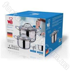 Набор кастрюль из нержавеющей стали Wellberg WB - 1029➜ Опт и розница ✅ актуальная цена -Интернет магазин ✅ Фортуна ✅