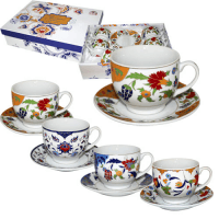 Набор чайный 12 пр 220 мл Золотые цветы 023-12-01 ➜ Оптом и в розницу ✅ актуальная цена - Интернет магазин ✅ Фортуна ✅