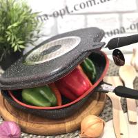 Двухсторонняя сковорода-гриль для гриля и жарки 30 см A-PLUS 1500 ✅ базовая цена $19.03 ✔ Опт ✔ Акции ✔ Заходите! - Интернет-магазин Fortuna-opt.com.ua.