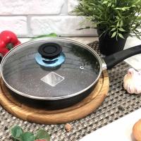 Сковорода 24 см с крышкой, мраморное покрытие A-Plus - 1108 ✅ базовая цена $9.16 ✔ Опт ✔ Акции ✔ Заходите! - Интернет-магазин Fortuna-opt.com.ua.