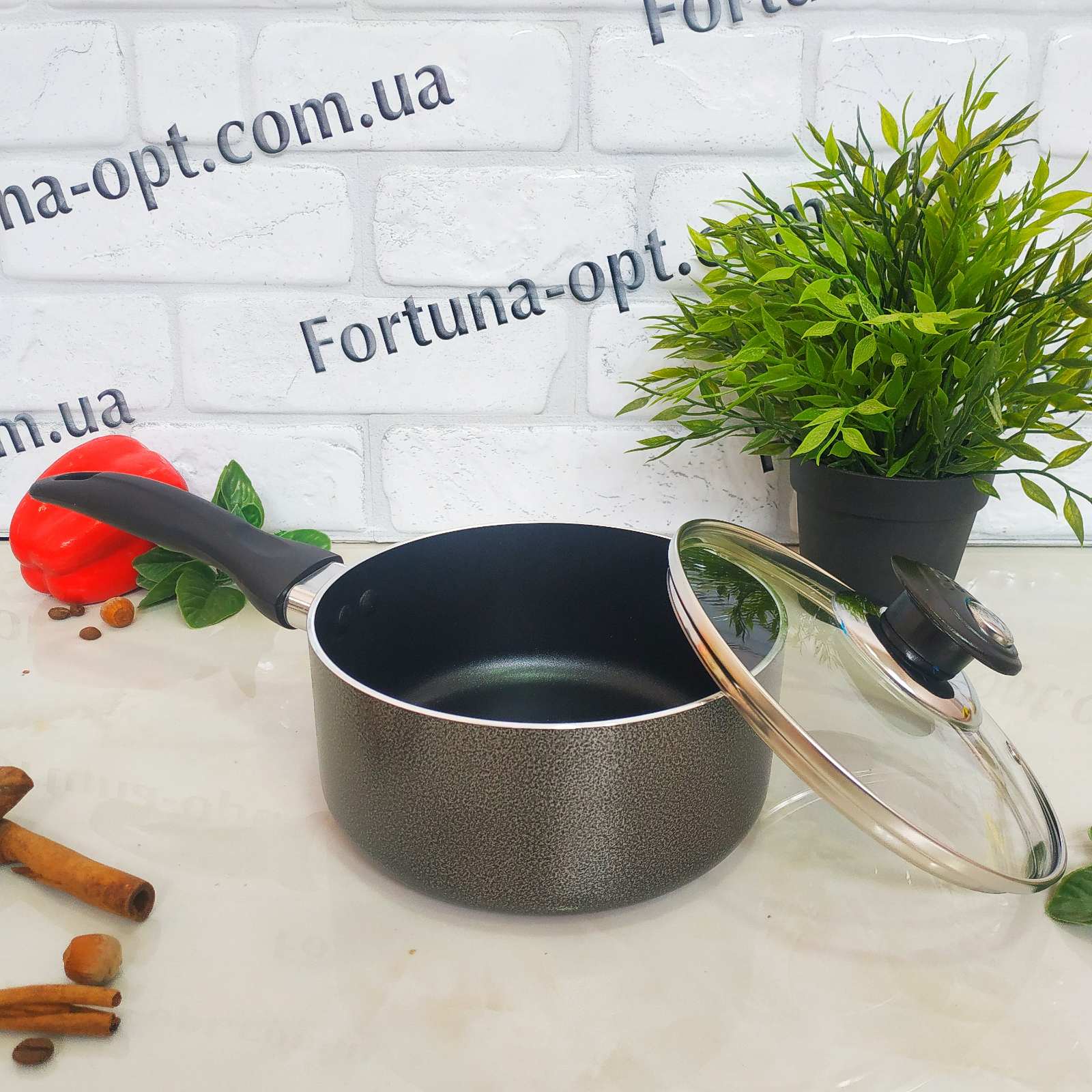 Набор кастрюль 7 предметов (кастрюля 3,5л/22см+2 ковша 1л/14см и 1,5л/16см+сковорода 22см) BRAVO CHEF 6100 ✅ базовая цена 1&nbsp;277.73 грн. ✔ Опт ✔ Скидки ✔ Заходите! - Интернет-магазин ✅ Фортуна-опт ✅