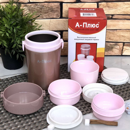 Термос пищевой с судочками (А-Плюс) - 1669 ➜ фото ➜ розн цена $9.73 -Интернет-магазин ✅ Fortuna-opt.com.ua. ✅