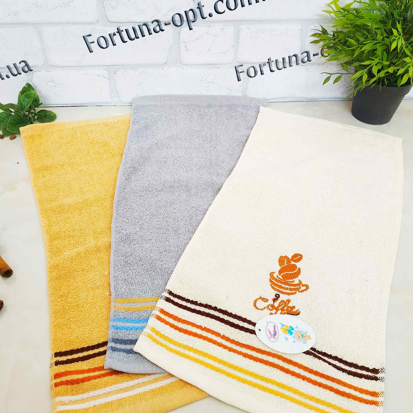 Полотенце кухонное Чашки с полосами махра 25х50см 0447 ✅ базовая цена 29.08 грн. ✔ Опт ✔ Скидки ✔ Заходите! - Интернет-магазин ✅ Фортуна-опт ✅