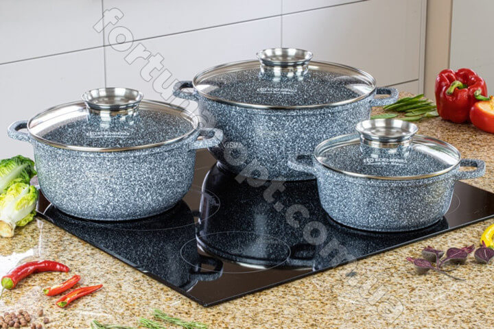Набор кастрюль с мраморным покрытием Edenberg EB - 8020 ✅ базовая цена $54.70 ✔ Опт ✔ Скидки ✔ Заходите! - Интернет-магазин ✅ Фортуна-опт ✅
