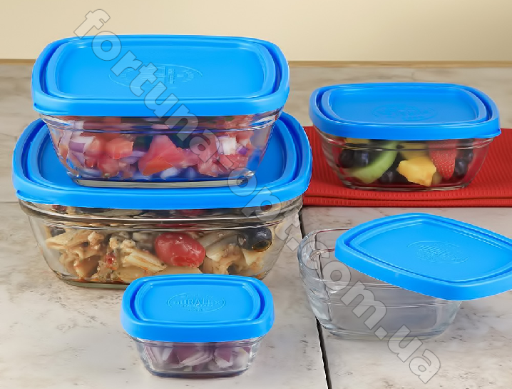 Набор салатников с крышкой 5 шт Duralex - 9015  ➜ Оптом и в розницу ✅ актуальная цена -Интернет магазин ✅ Фортуна ✅