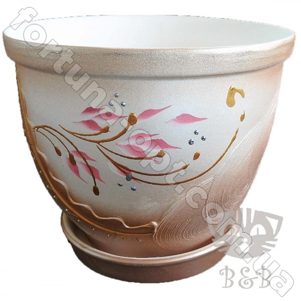 Цветочный горшок 1л (с рис)➜Оптом и в розницу✅актуальная цена -Интернет магазин ✅Фортуна✅